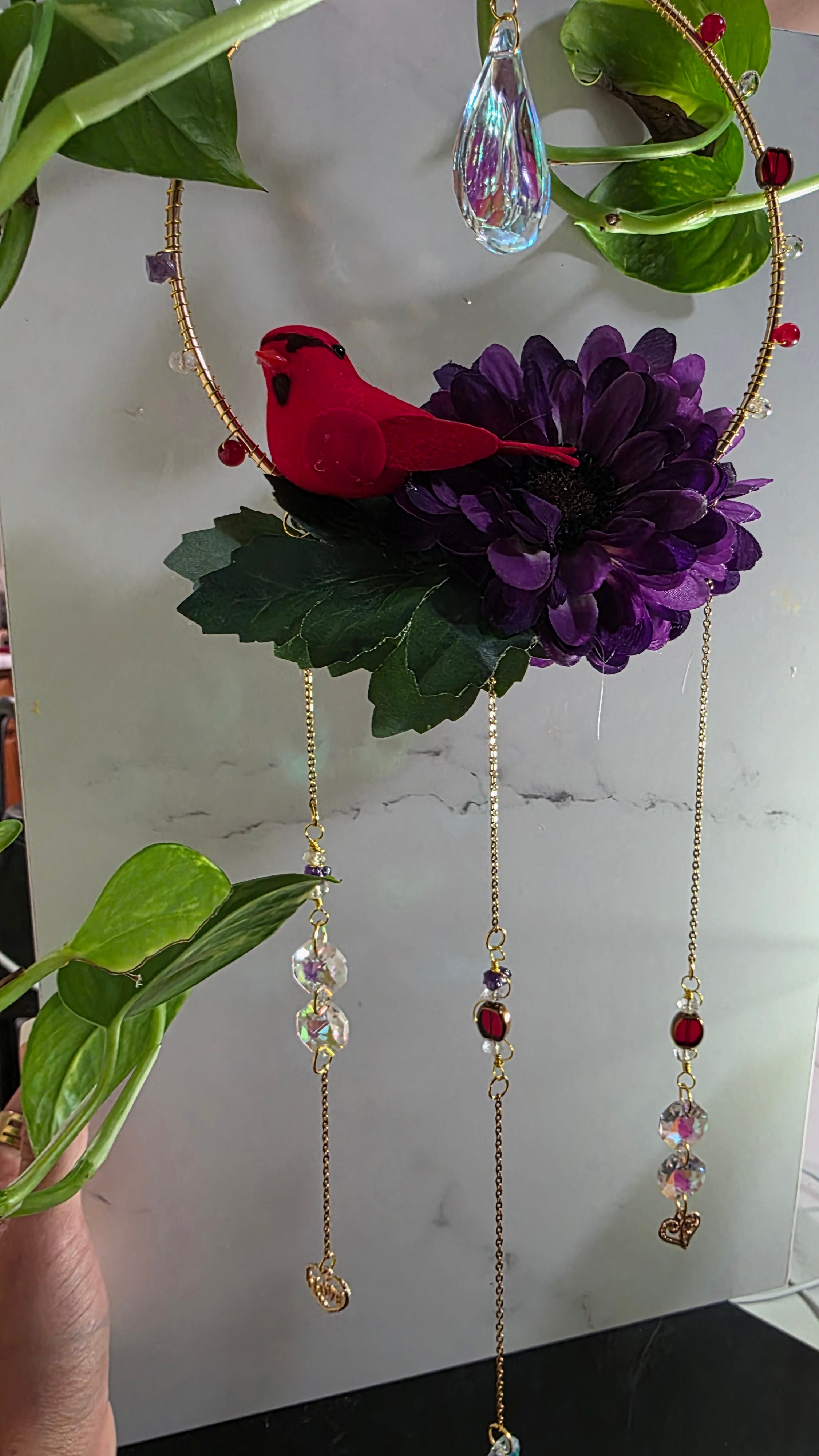 Cardinal Bloom Suncatcher