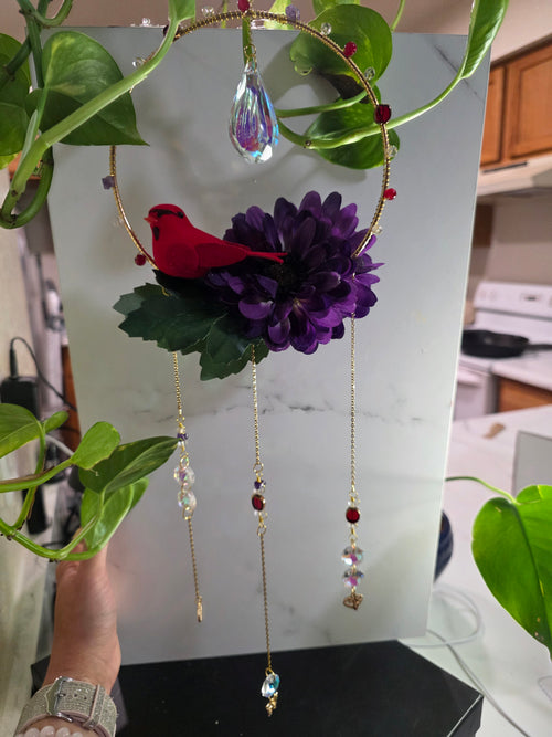 Cardinal Bloom Suncatcher